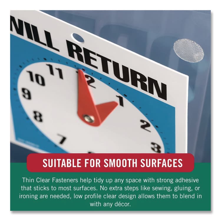 VELCRO USA, . Sticky-Back Fasteners, Complete Sets, 0.75" dia, Clear, 200/Pack (VEK95194) thumbnail 3