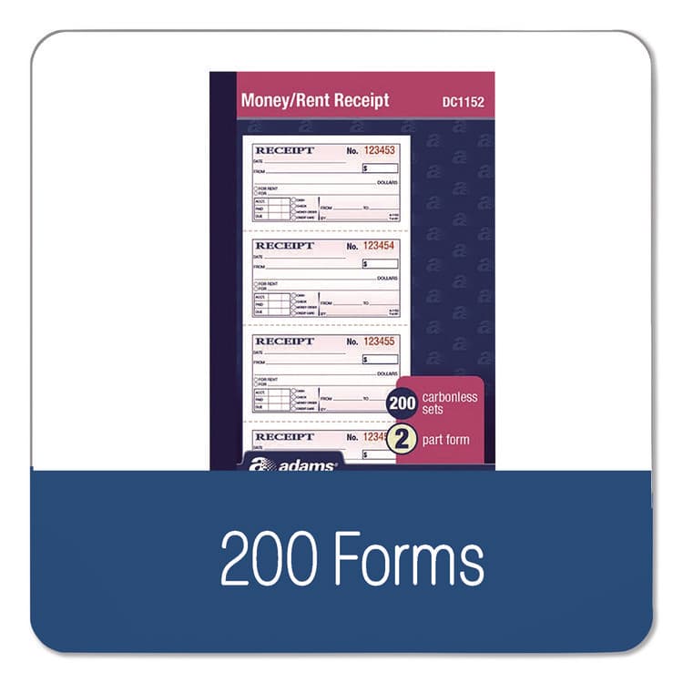 CARDINAL BRANDS . Money/Rent Receipt Book, Two-Part Carbonless, 4.75 x 2.75, 200 Forms Total (ABFDC1152) thumbnail 4