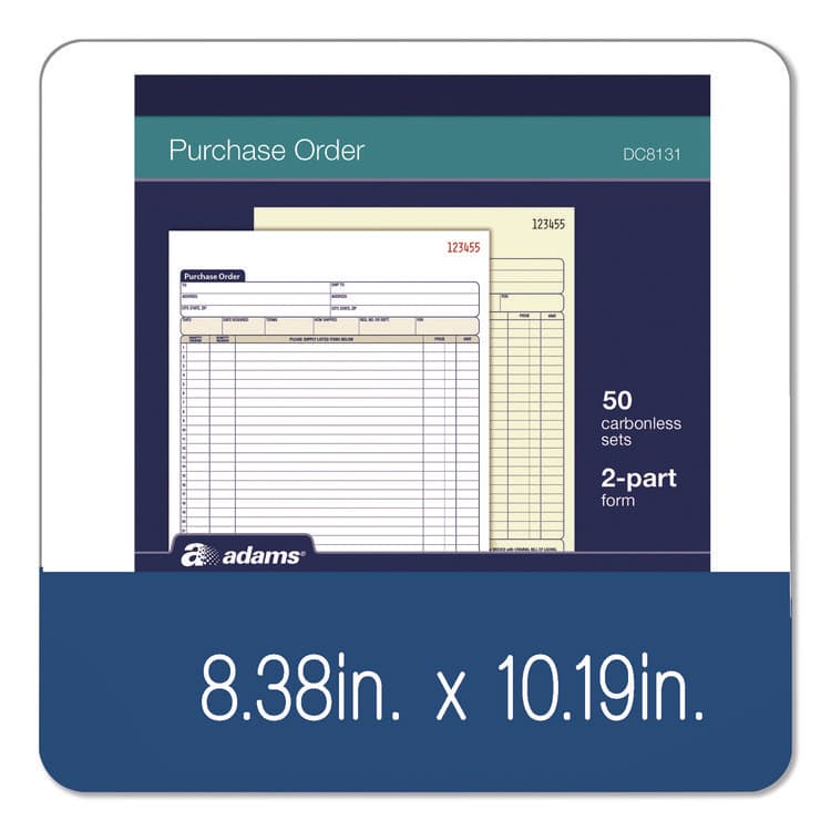 CARDINAL BRANDS . Multipart Purchase Order Pad, Two-Part Carbonless, 8.38 x 10.19, 50 Forms Total (ABFDC8131) thumbnail 3