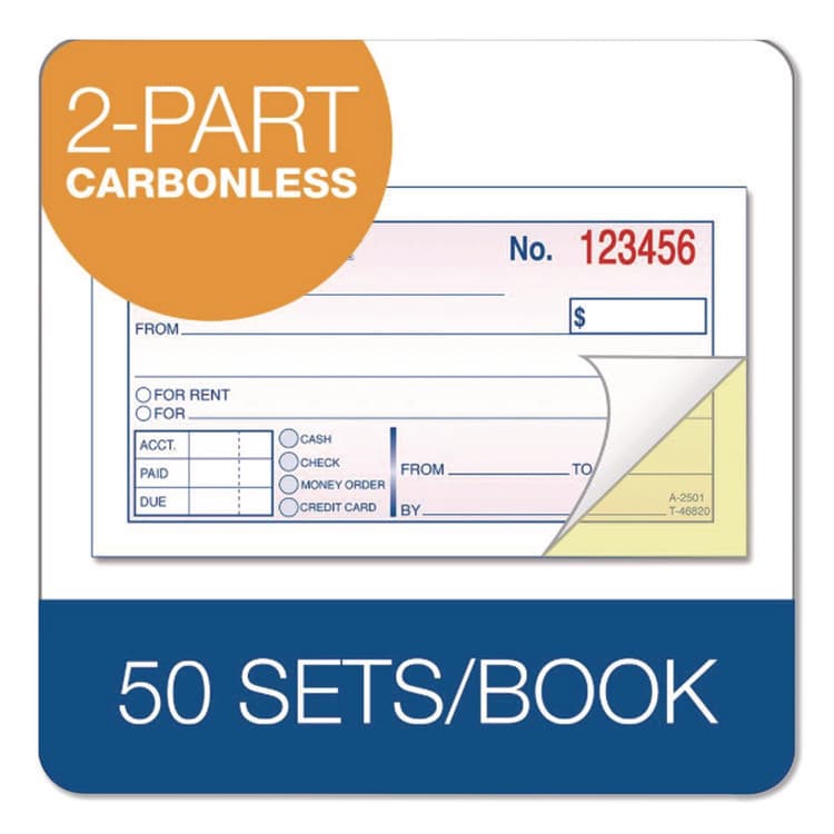 CARDINAL BRANDS . Money/Rent Receipt Book, Two-Part Carbonless, 4.88 x 2.75, 50 Receipts/Book, 3 Books/Pack (ABFDC25013) thumbnail 3