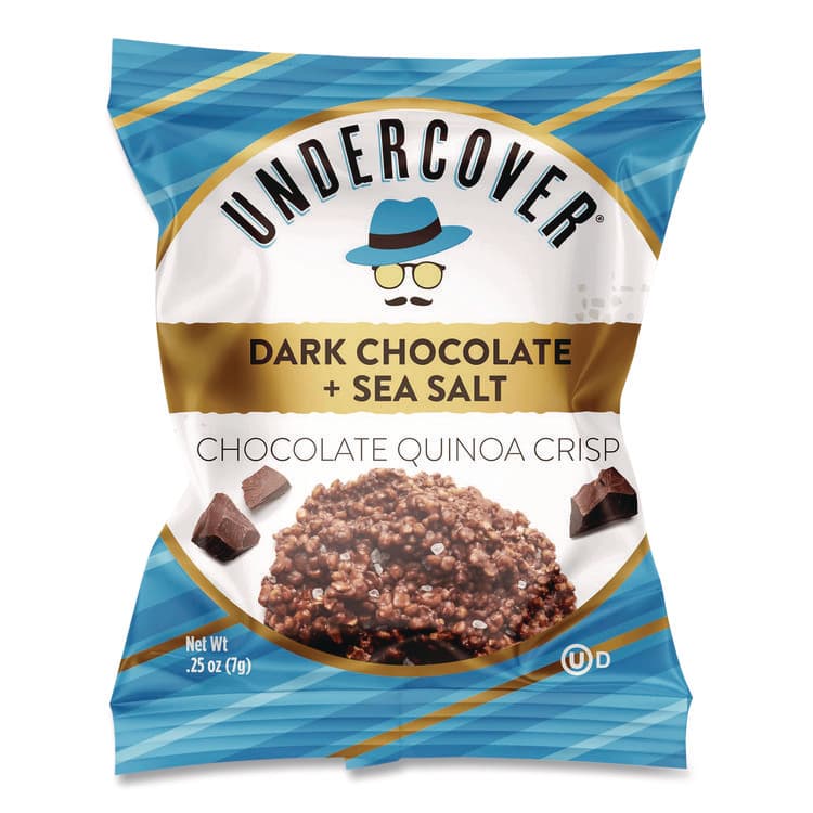 UNDERCOVER SNACKS Dark Chocolate and Sea Salt Mini Quinoa Crisps, 0.25 oz Bag, 125/Carton (GRR30700382) thumbnail 4