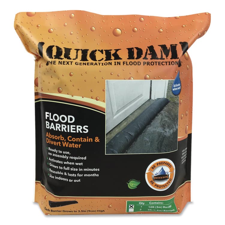 ABSORBENT SPECIALTY PRODUCTS Flood Barriers, 6" x 10 ft x 3.5" (QKDQD6101)