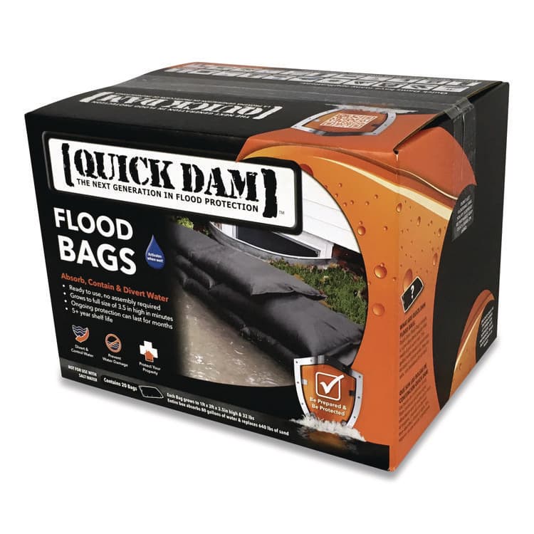 ABSORBENT SPECIALTY PRODUCTS Flood Bags, 12" x 24" x 3.5", 20/Box (QKDQD122420)