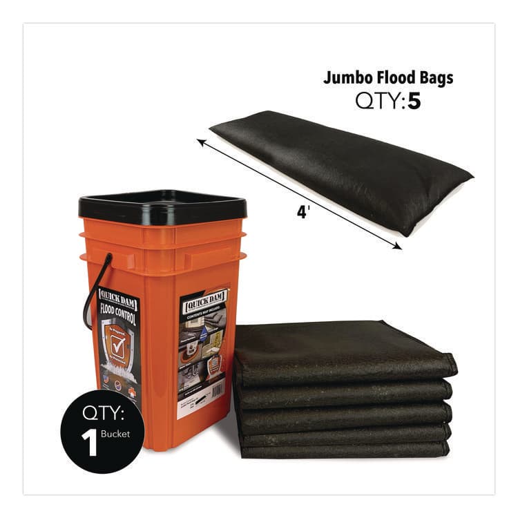 ABSORBENT SPECIALTY PRODUCTS Outdoor Grab and Go Bucket Kit, (1) Bucket, (5) Jumbo Flood Bags (QKDQDGG12485) thumbnail 2