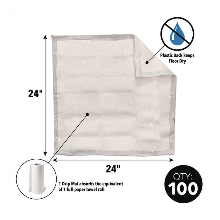 ABSORBENT SPECIALTY PRODUCTS Drip Mats, 20 oz, 2 ft x 2 ft, 100/Box (QKDWUBM100) thumbnail 3