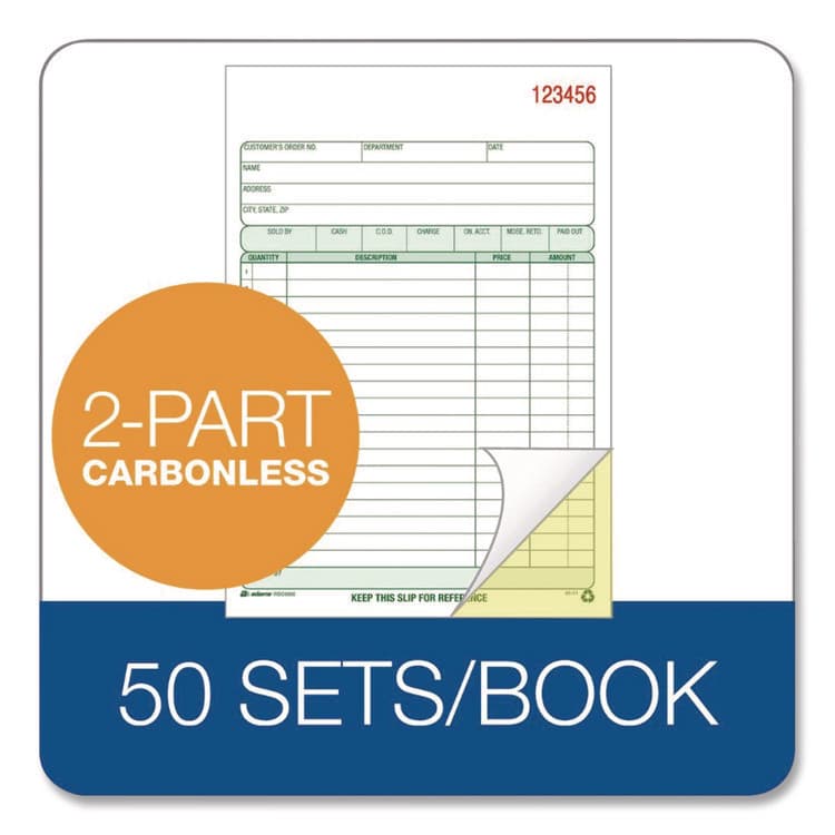 CARDINAL BRANDS . Multipart General-Purpose Sales Pad, Two-Part Carbonless, 5.56 x 7.94, 50 Forms Total (ABFRDC5805) thumbnail 4