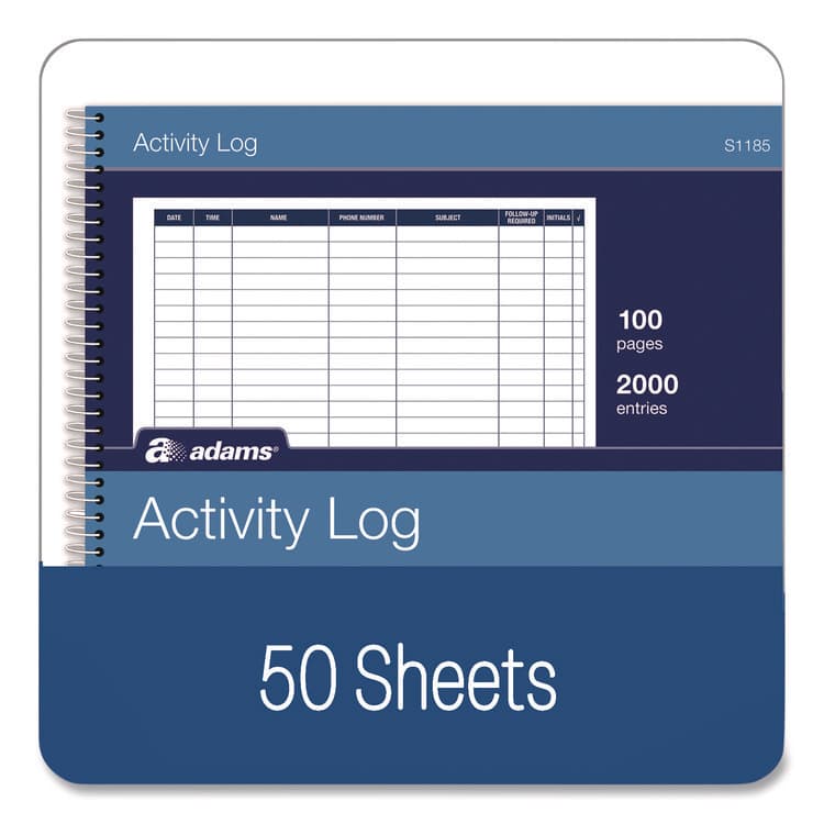 CARDINAL BRANDS . Activity Logbook, 8 Columns, Blue/White Cover, 11 x 8.5 Sheets, 50 Sheets/Book (ABFS1185ABF) thumbnail 4