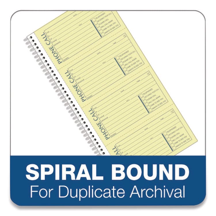 CARDINAL BRANDS . Wirebound Telephone Message Book, Two-Part Carbonless, 4.75 x 2.75, 4 Forms/Sheet, 400 Forms Total (ABFSC1154R) thumbnail 4
