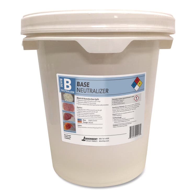 ABSORBENT SPECIALTY PRODUCTS Base Neutralizer, 0.02 L to 4.5 L, 5 gal Pail (QKDBASEPAIL)