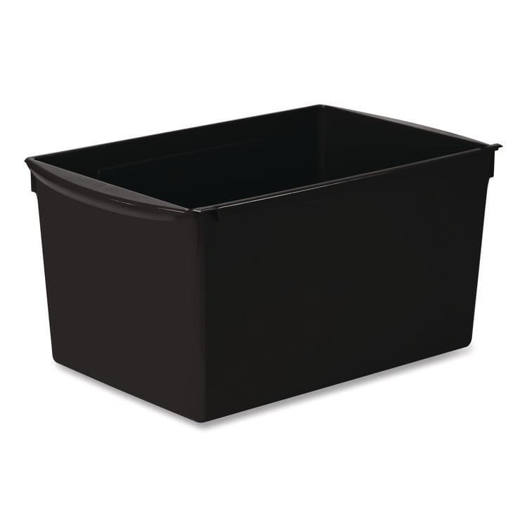 STOREX Wide Book Bin, 3.82 gal, 9.2" x 14.5" x 7", Black, 6/Pack (STX71130U06C) thumbnail 2