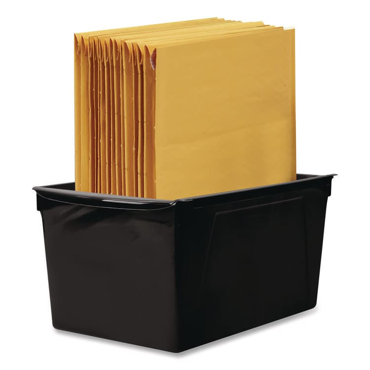 STOREX Wide Book Bin, 3.82 gal, 9.2" x 14.5" x 7", Black, 6/Pack (STX71130U06C) thumbnail 3