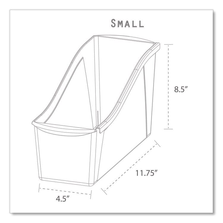 STOREX Small Book Bin, 1.5 gal, 4.5" x 11.75" x 8.5", Black, 6/Pack (STX70123E06C) thumbnail 3
