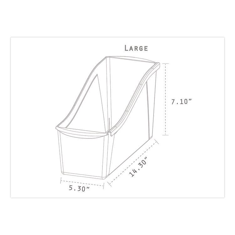 STOREX Large Book Bin, 2 gal, 5.3" x 14.3" x 7", Black, 6/Pack (STX70109E06C) thumbnail 3