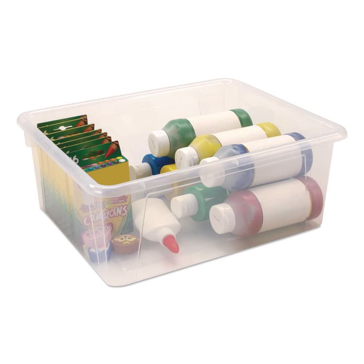 STOREX Storage Tray, Deep, 2 gal, 10.65" x 10.65" x 5.2", Clear, 5/Pack (STX62532U05C) thumbnail 4