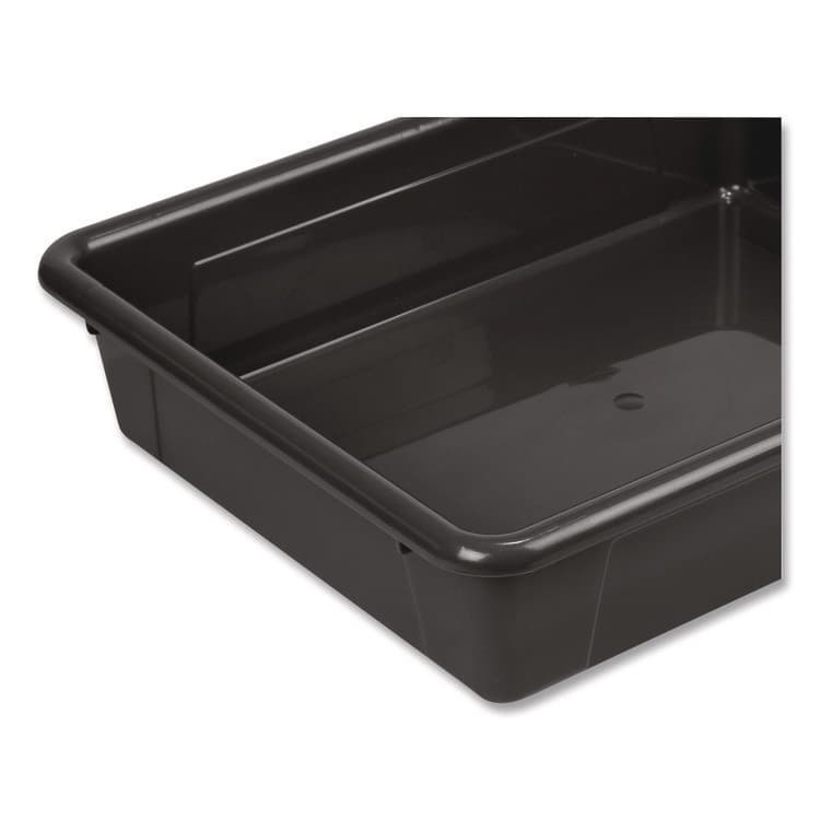 STOREX Storage Tray, Flat, 102.4 oz, 10.65" x 10.65" x 2.96", Black, 5/Pack (STX62516U05C) thumbnail 4