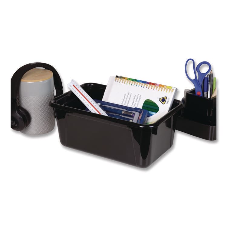 STOREX Cubby Bin, Neutral Tones, 1.8 gal, 7.8" x 12.09" x 5.18", Black, 5/Pack (STX62466E05C) thumbnail 3