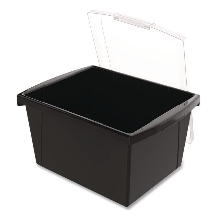 STOREX Storage Bin with Lid, 4 gal, 11.25" x 11.25" x 7.87", Black, 6/Pack (STX61427U06C) thumbnail 2