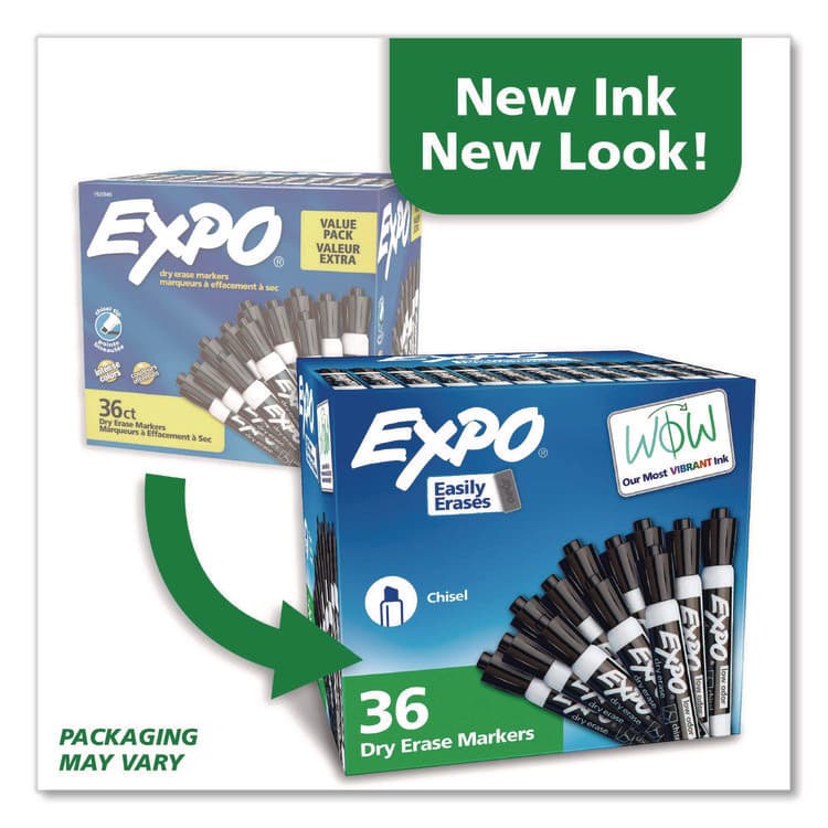 SANFORD Low-Odor Dry-Erase Marker Value Pack, Broad Chisel Tip, Black, 36/Box (SAN1920940A) thumbnail 4