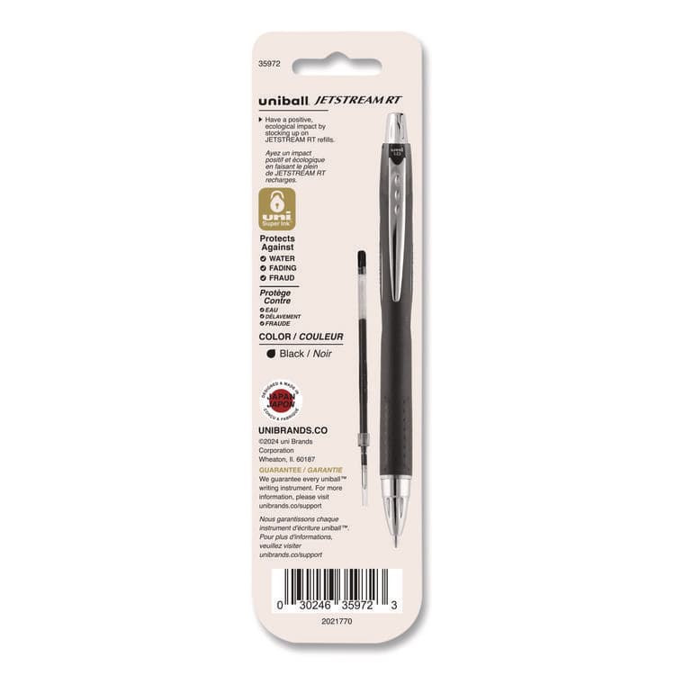 UNI Refill for JetStream RT Pens, Bold Conical Tip, Black Ink, 2/Pack (UBC35972) thumbnail 4