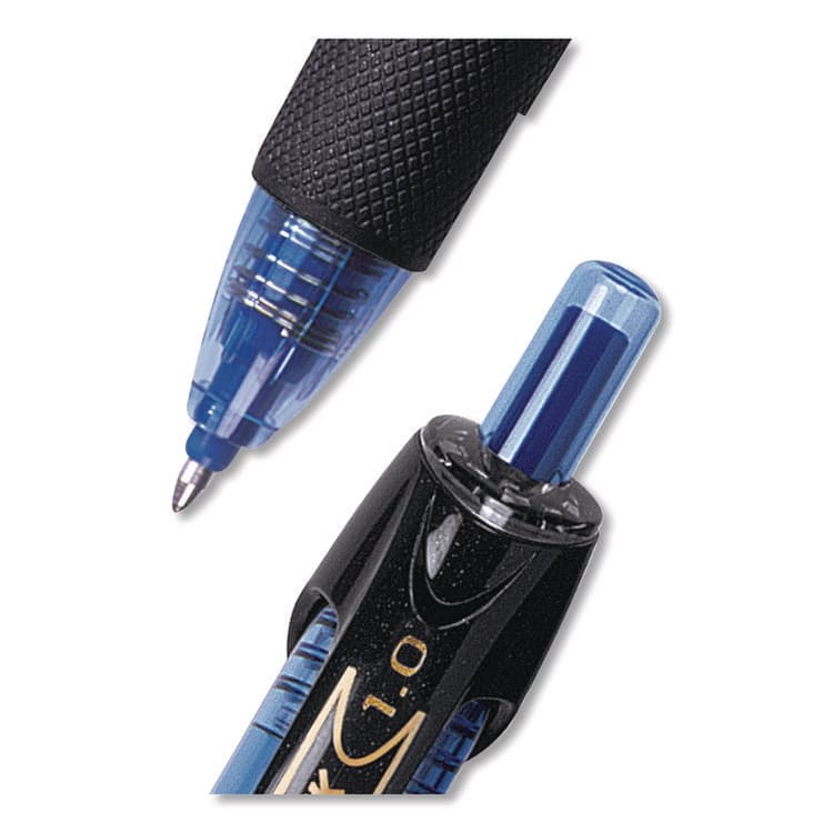 UNI Power Tank RT Ballpoint Pen, Retractable, Bold 1 mm, Blue Ink, Translucent Blue/Black Barrel, Dozen (UBC42071) thumbnail 2