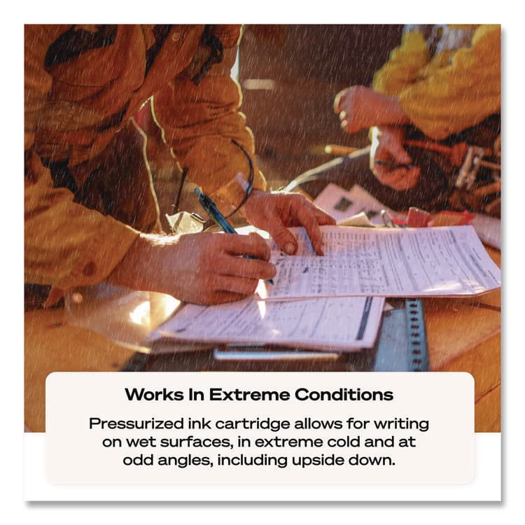 UNI Power Tank RT Ballpoint Pen, Retractable, Bold 1 mm, Blue Ink, Translucent Blue/Black Barrel, Dozen (UBC42071) thumbnail 4