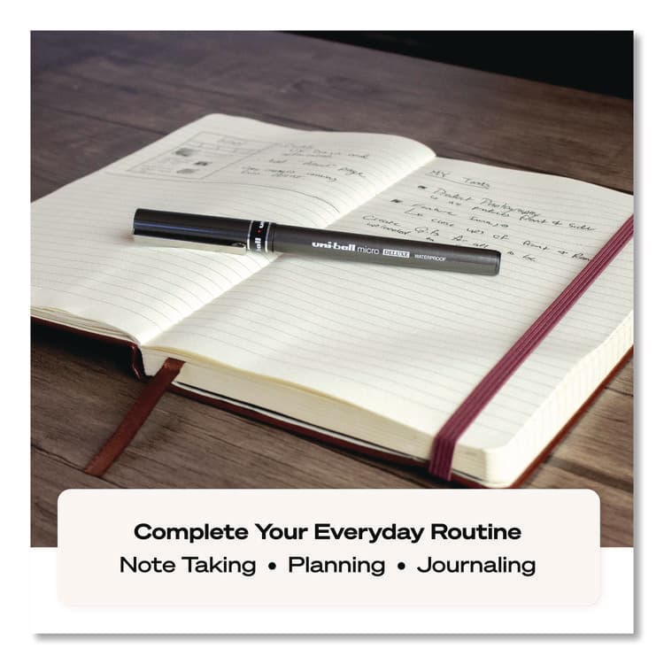 UNI Deluxe Rollerball Pen, Stick, Micro 0.5 mm, Blue Ink, Metallic Gray/Black/Blue Barrel, Dozen (UBC60027) thumbnail 4