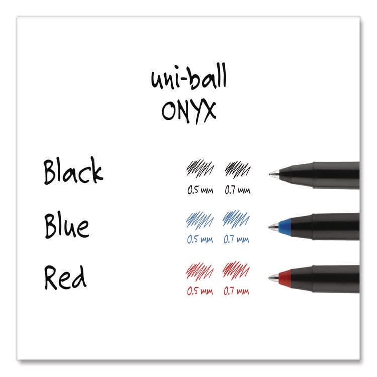 UNI ONYX Rollerball Pen, Stick, Micro 0.5 mm, Red Ink, Black/Red Barrel, Dozen (UBC60042) thumbnail 4