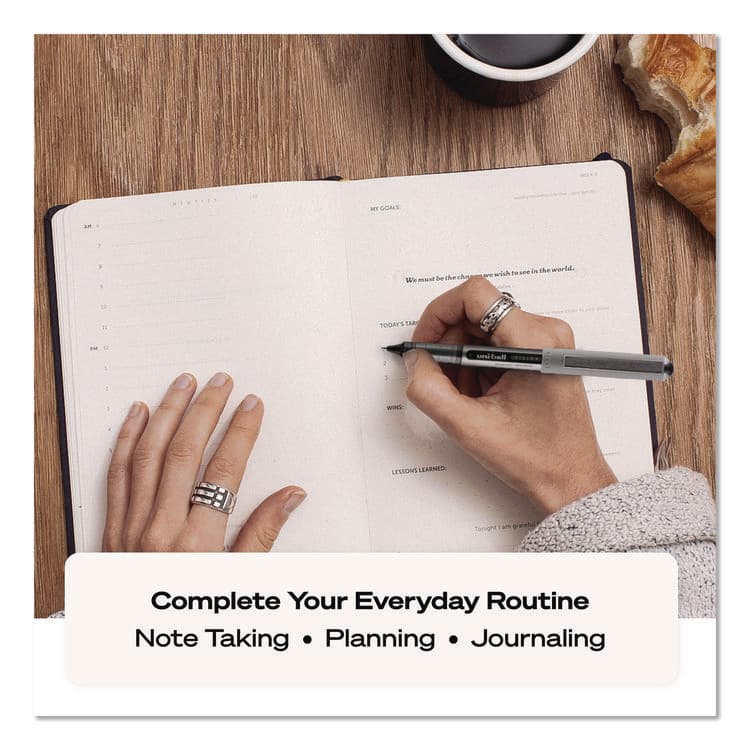 UNI VISION Rollerball Pen, Stick, Fine 0.7 mm, Violet Ink, Silver/Violet/Clear Barrel, Dozen (UBC60382) thumbnail 4