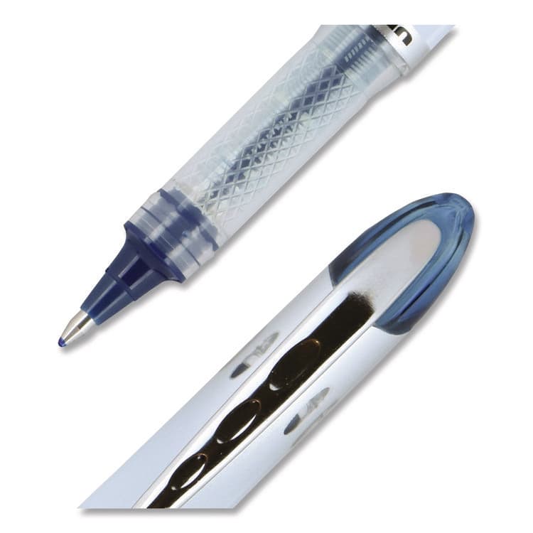 UNI VISION ELITE BLX Series Rollerball Pen, Stick, Bold 0.8 mm, Blue-Infused Black Ink, White/Blue/Clear Barrel (UBC61232) thumbnail 2