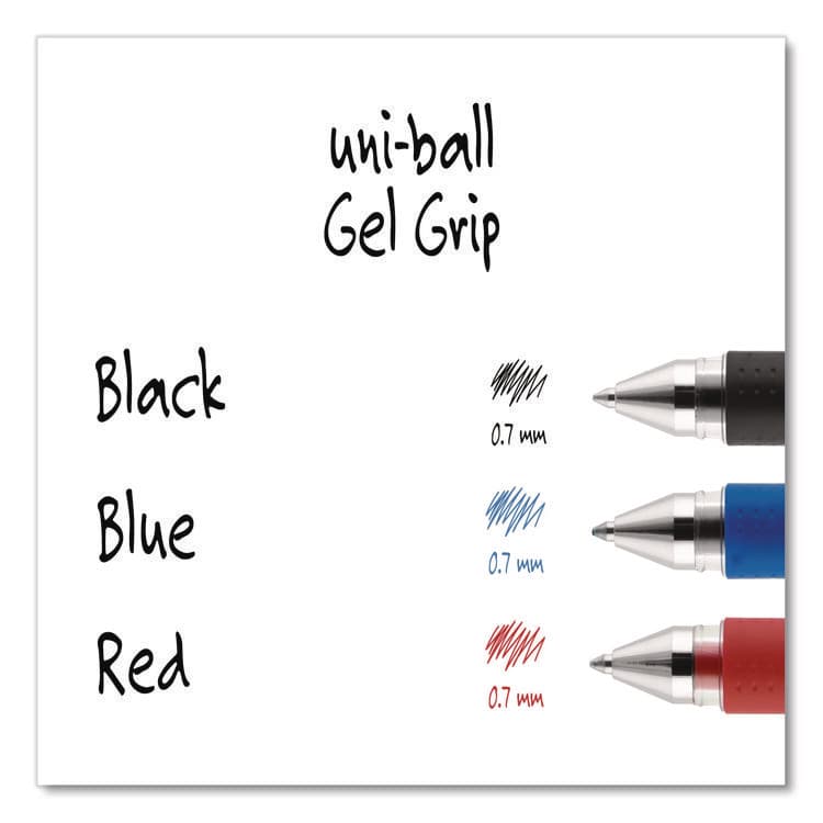UNI Signo GRIP Gel Pen, Stick, Medium 0.7 mm, Black Ink, Clear/Black/Silver Barrel, Dozen (UBC65450) thumbnail 4