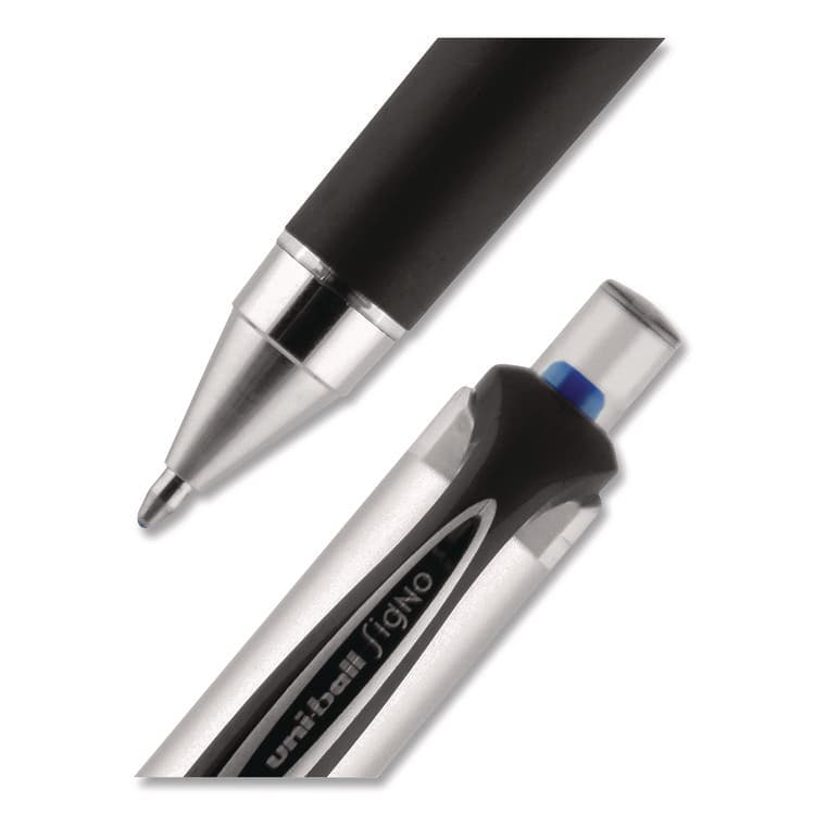 UNI 207 Impact RT Gel Pen, Retractable, Bold 1 mm, Blue Ink, Black/Blue Barrel (UBC65871) thumbnail 2