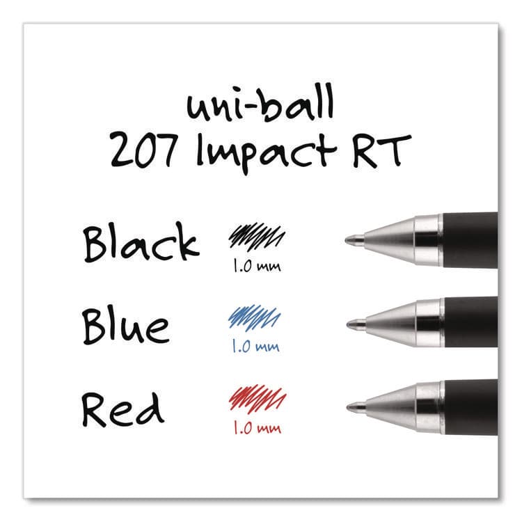 UNI 207 Impact RT Gel Retractable Pen Refills, Bold 1 mm Conical Tip, Blue Ink, 2/Pack (UBC65874PP) thumbnail 4