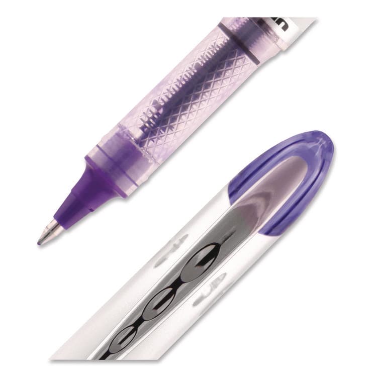 UNI VISION ELITE Rollerball Pen, Stick, Bold 0.8 mm, Violet Ink, White/Violet/Clear Barrel (UBC69025) thumbnail 2