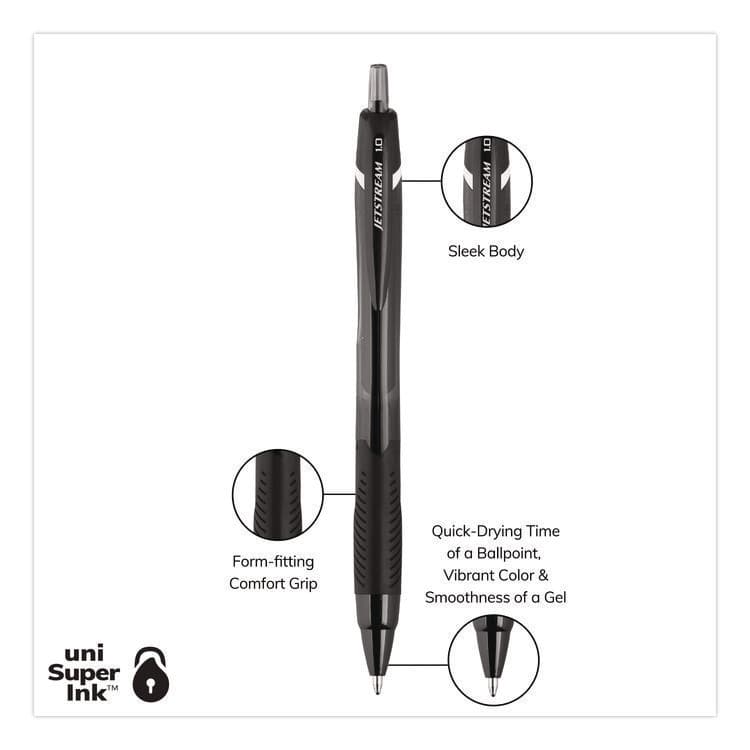 UNI Jetstream Elements Hybrid Gel Pen, Retractable, Medium 1 mm, Assorted Ink and Barrel Colors, 6/Pack (UBC70149) thumbnail 3