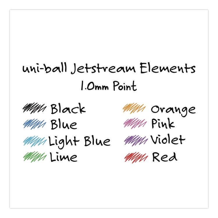 UNI Jetstream Elements Hybrid Gel Pen, Retractable, Medium 1 mm, Assorted Ink and Barrel Colors, 6/Pack (UBC70149) thumbnail 4