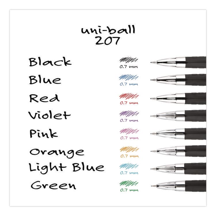UNI Signo 207 Gel Pen, Retractable, Medium 0.7 mm, Violet Ink, Smoke/Black/Violet Barrel, Dozen (UBC70221) thumbnail 4