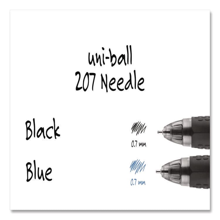 UNI Signo 207 Needle Point Gel Pen, Retractable, Medium 0.7 mm, Black Ink, Clear/Black Barrel, Dozen (UBC1736097) thumbnail 4