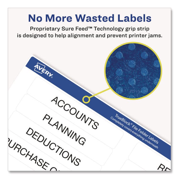 AVERY PRODUCTS CORPORATION Permanent TrueBlock File Folder Labels with Sure Feed Technology, 0.66 x 3.44, White, 30/Sheet, 60 Sheets/Box (AVE75366) thumbnail 4