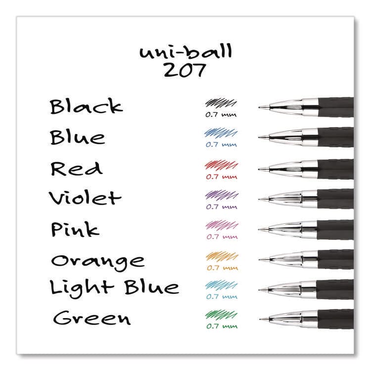 UNI Signo 207 Gel Pen Value Pack, Retractable, Medium 0.7 mm, Blue Ink, Smoke/Black/Blue Barrel, 36/Box (UBC1921064) thumbnail 4