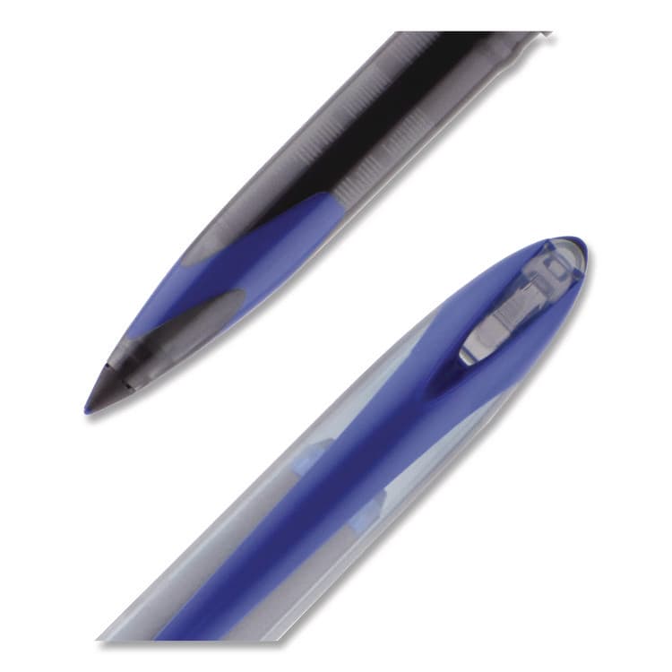 UNI AIR Porous Rollerball Pen, Stick, Medium 0.7 mm, Blue Ink, Black/Blue Barrel, Dozen (UBC1927701) thumbnail 2
