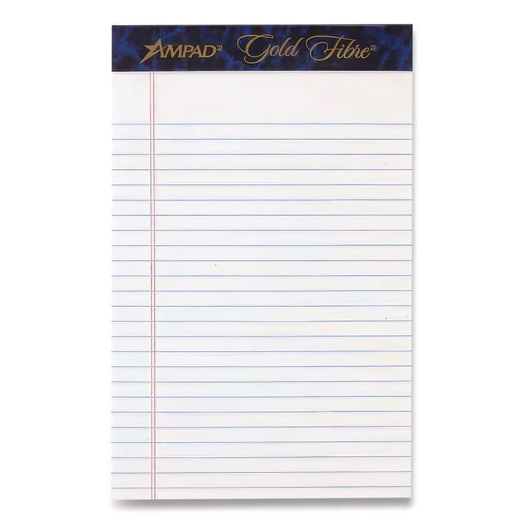 AMPAD/DIV. OF AMERCN PD&PPR Gold Fibre Writing Pads, Medium/College Rule, (50) White 5 x 8 Sheets, Dozen (TOP20054R) thumbnail 2