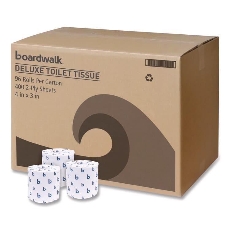 BOARDWALK Two-Ply Toilet Tissue, Septic Safe, White, 400 Sheets/Roll, 96 Rolls/Carton (BWK6144)