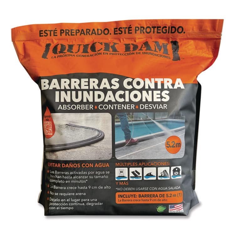 ABSORBENT SPECIALTY PRODUCTS Flood Barriers, 6" x 17 ft x, 3.5", 1 Barrier (QKDQD6171) thumbnail 2