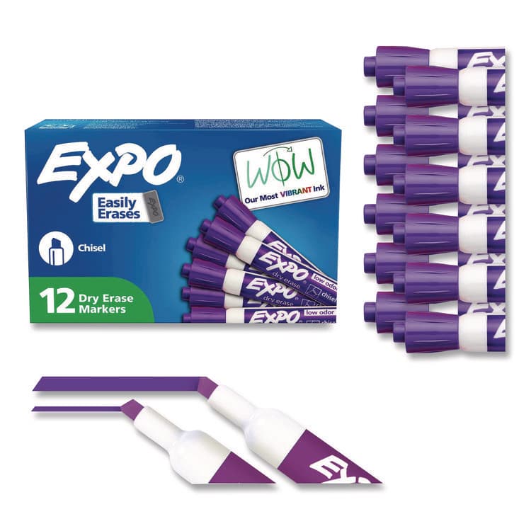 SANFORD Low-Odor Dry-Erase Marker, Broad Chisel Tip, Purple (SAN80008A)