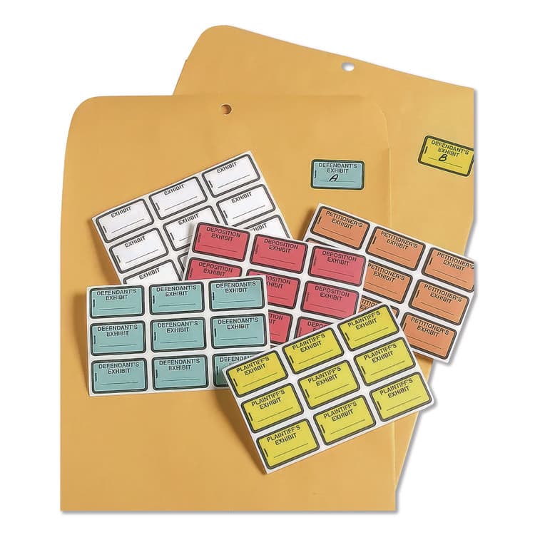 TABBIES Legal Exhibit Labels, Defendant's Exhibit, 1.63 x 1, Blue, 9/Sheet, 28 Sheets/Pack, 252 Labels/Pack (TAB58093) thumbnail 3