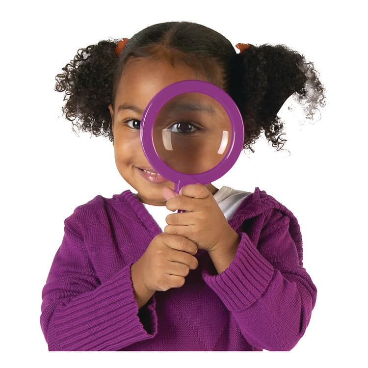 LEARNING RESOURCES Jumbo Magnifers Set, 4.5X Plastic Lens, 4.5" dia, Assorted Colors, 6 Magnifiers (LRNLER2774) thumbnail 4