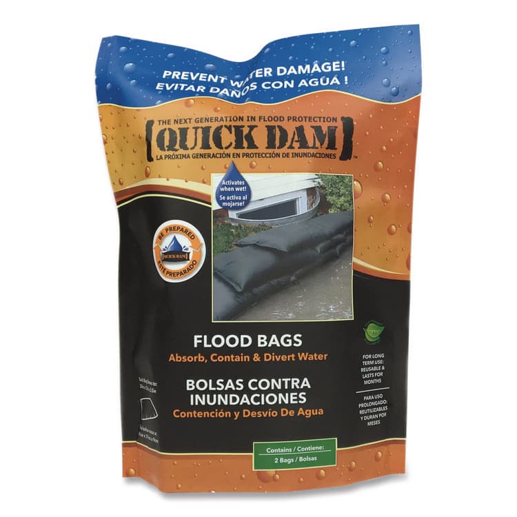 ABSORBENT SPECIALTY PRODUCTS Flood Bags, 12" x 24" x 3.5", 2/Pack (QKDQD12242)
