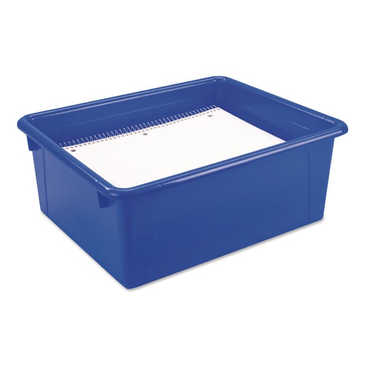 STOREX Storage Tray, Deep, 2.81 gal, 10.65" x 13.17" x 5.2", Assorted Bright, 5/Pack (STX62530U05C) thumbnail 2