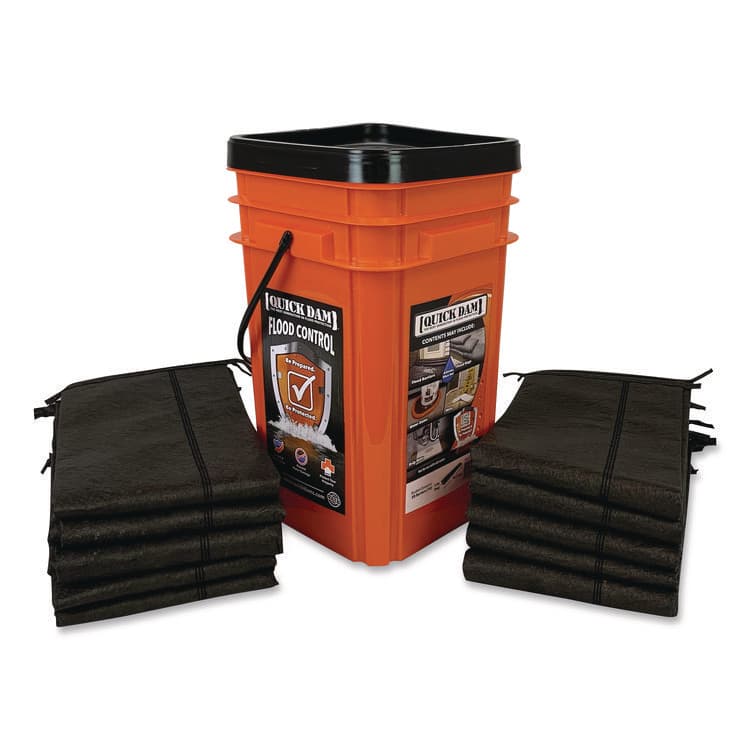 ABSORBENT SPECIALTY PRODUCTS Outdoor Grab and Go Bucket Kit, (1) Bucket, (10) 5 ft Flood Barriers (QKDQDGG510)
