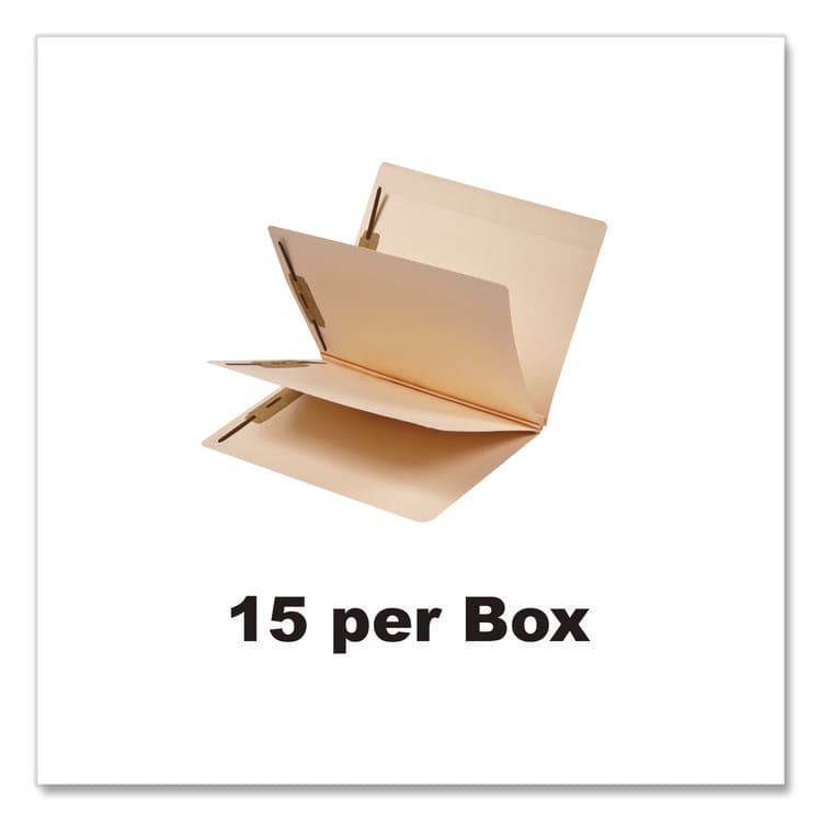 WESTERN STATES ENVELOPE CO Heavy-Duty End Tab Classification Folders, Straight Tab, Expands 3", 2 Dividers, 6 Fasteners, Letter Size, Manila, 15/Box (MAQ35483) thumbnail 4